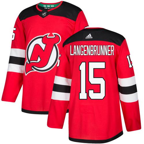 Adidas Men New Jersey Devils #15 Jamie Langenbrunner Red Home Authentic Stitched NHL Jersey->new jersey devils->NHL Jersey